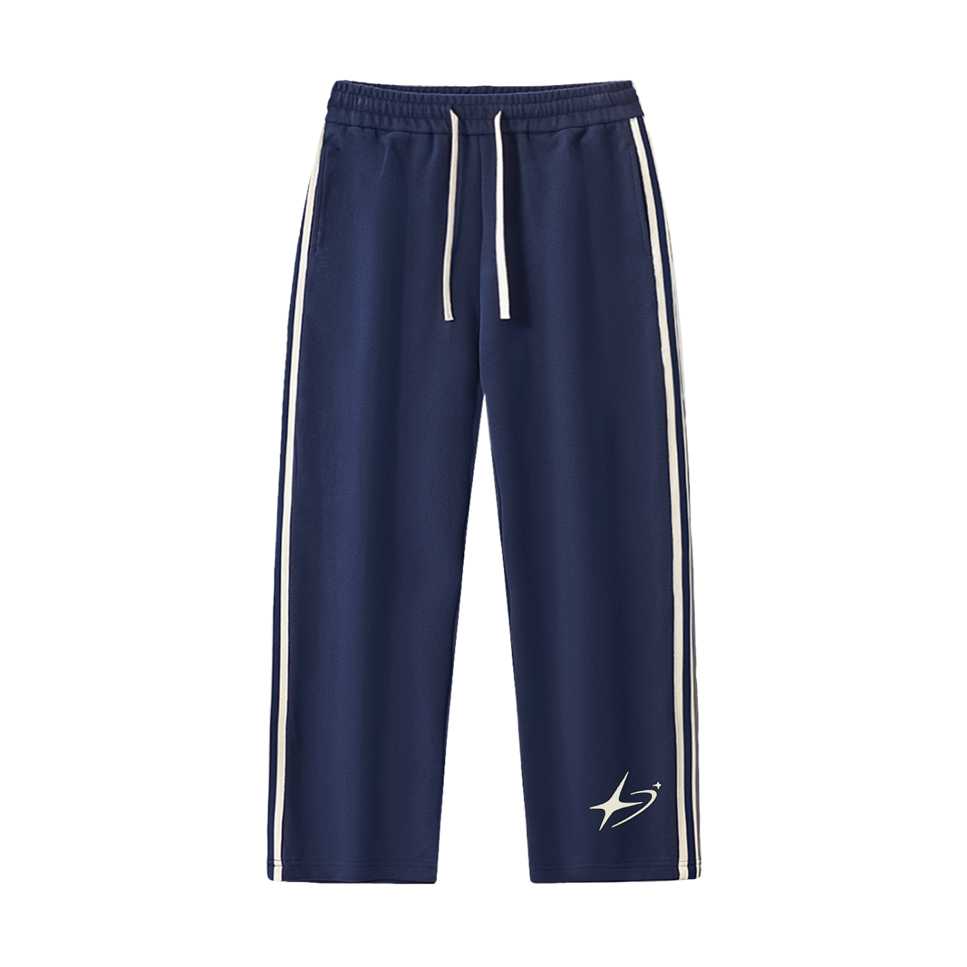Contrast Side-Stripe Straight-Leg  Pants