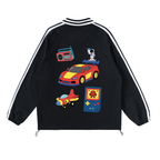 Retro Racer Striped Collar Sweatshirt