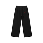 Red Grind Snow Washed Raw Edge Sweatpants