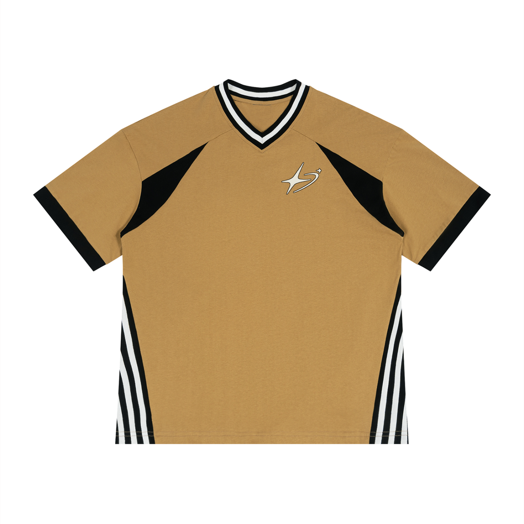 Unisex Color Block V-Neck T-Shirt