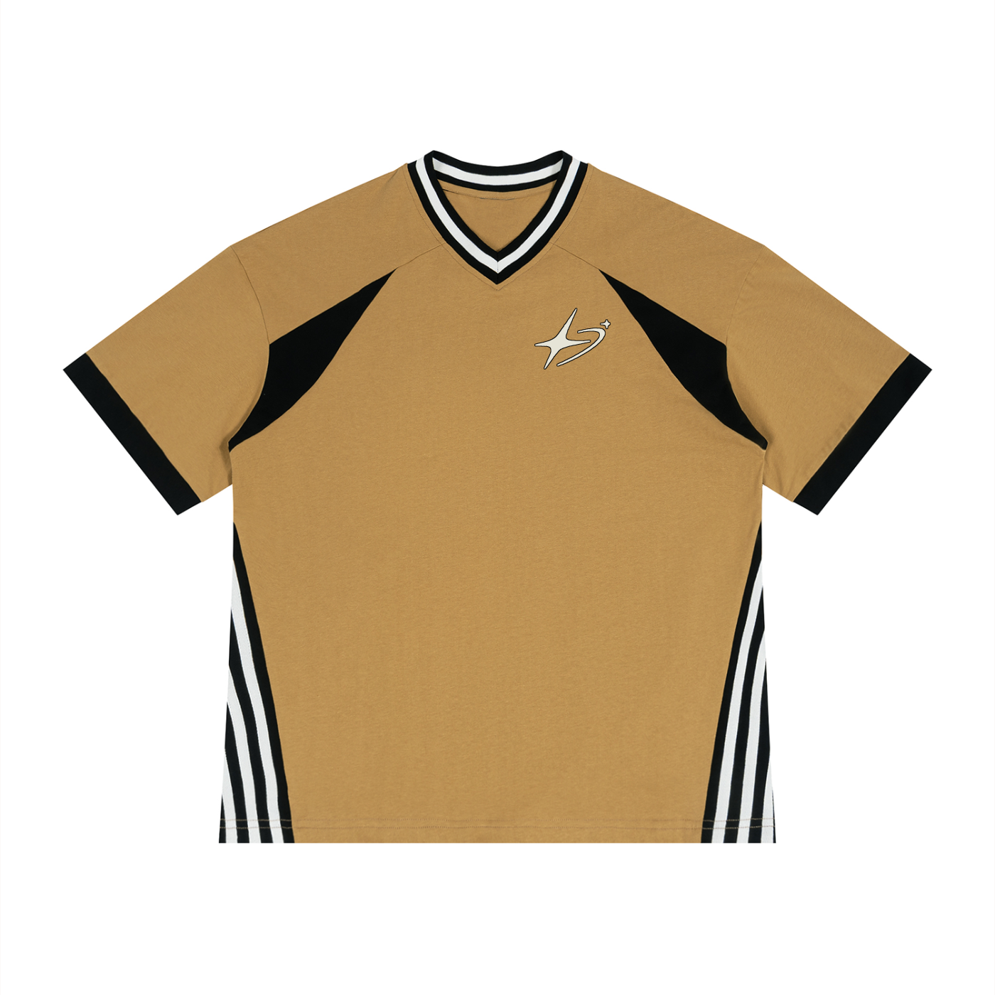 Unisex Color Block V-Neck T-Shirt