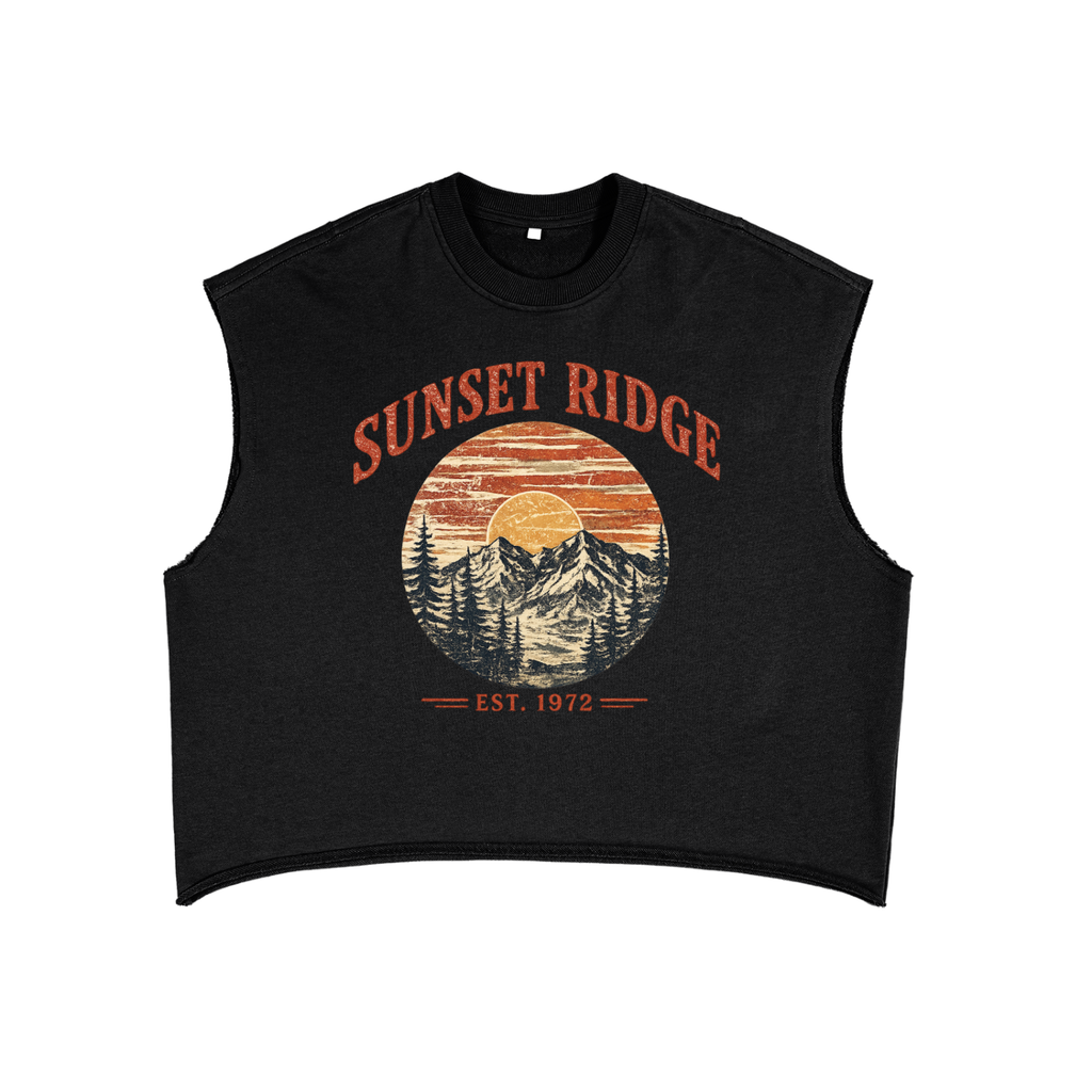 Sunset Ridge Vintage Washed Sleeveless French Terry Tank Top
