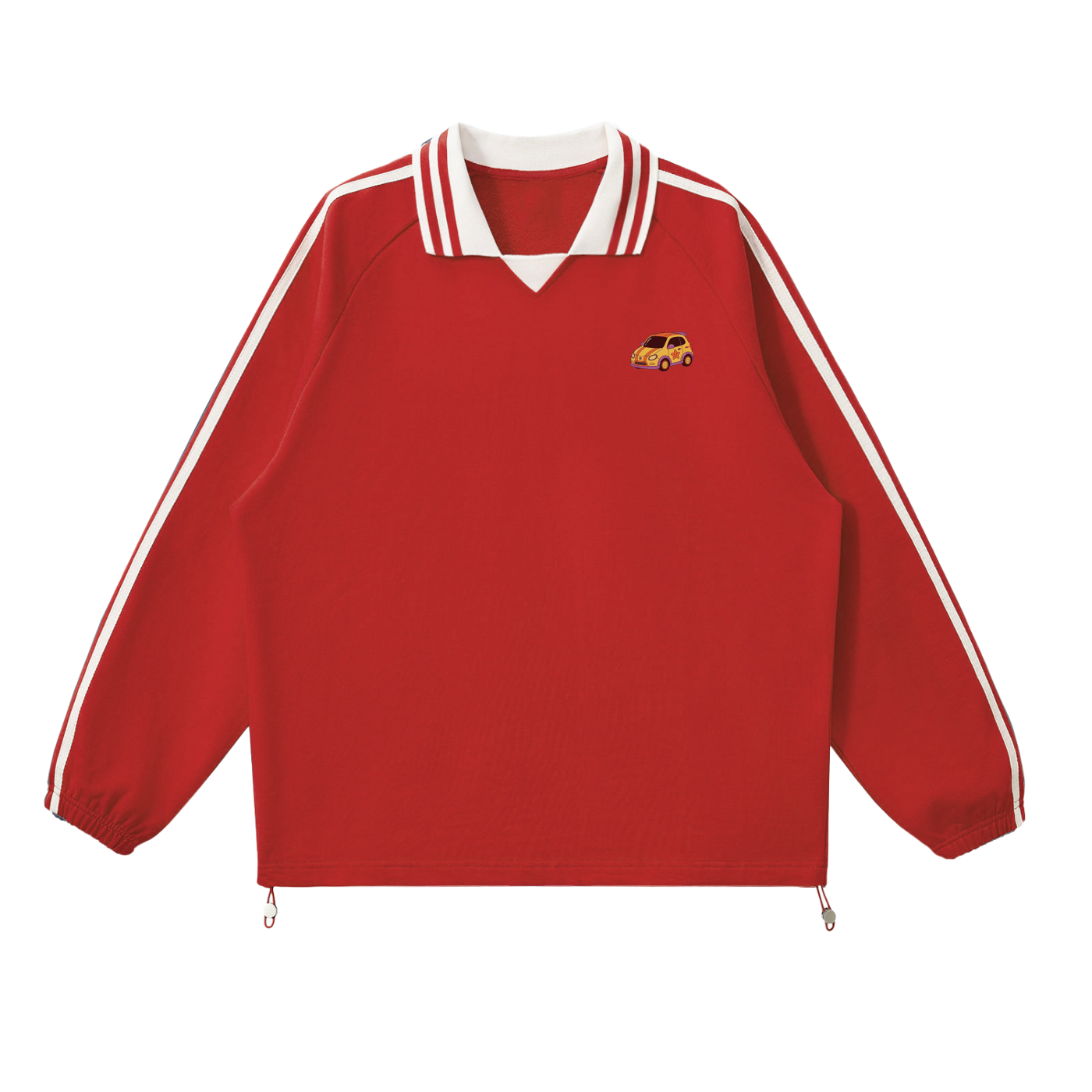 Retro Racer Striped Collar Sweatshirt