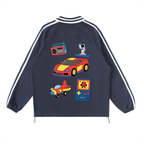 Retro Racer Striped Collar Sweatshirt
