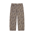 Vintage Wash Leopard Styled Wide Jeans