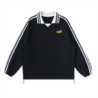 Retro Racer Striped Collar Sweatshirt