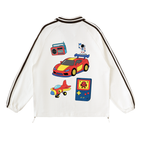 Retro Racer Striped Collar Sweatshirt
