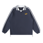 Retro Racer Striped Collar Sweatshirt