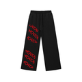 Red Grind Snow Washed Raw Edge Sweatpants